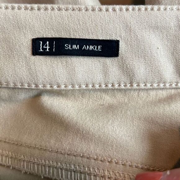 Talbots Khaki Beige Slim Ankle Pants Size 14 New - Picture 10 of 10